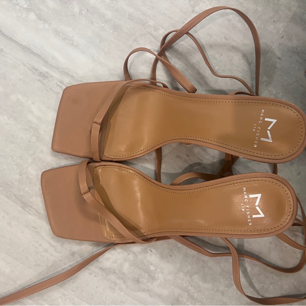 Marc Fisher Tan Strappy Heels